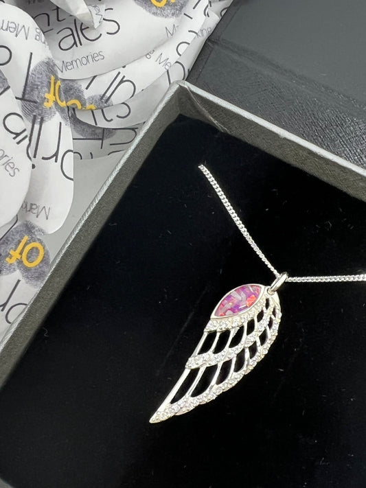 Angel Wing Pendant with Cubic Zirconia
