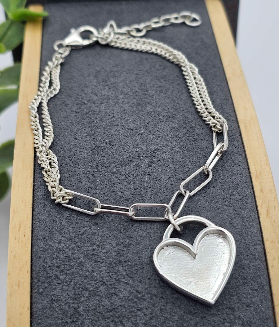Chunky Link Heart Bracelet