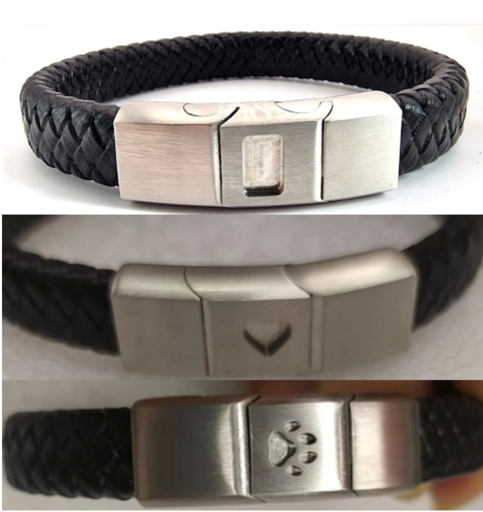 Stainless Steel Leather Link Bracelet