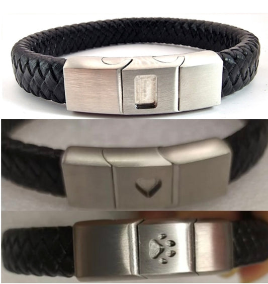 Stainless Steel Leather Link Bracelet