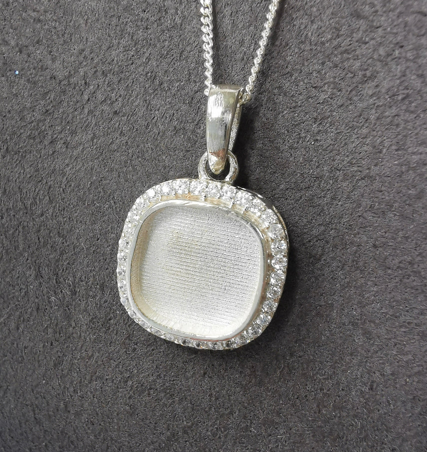 Cushion Pendant with Cubic Zirconia