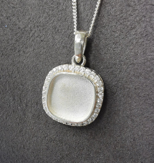 Cushion Pendant with Cubic Zirconia