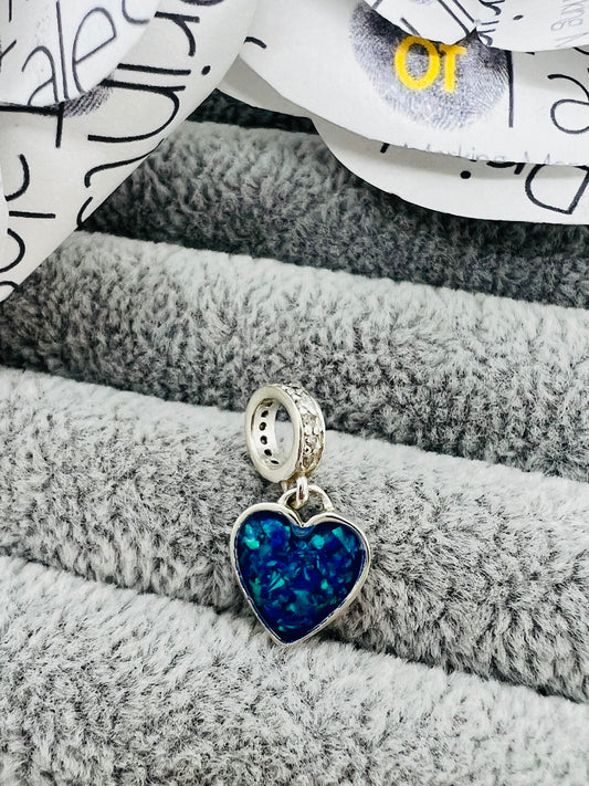 Heart Dangle Charm with CZ