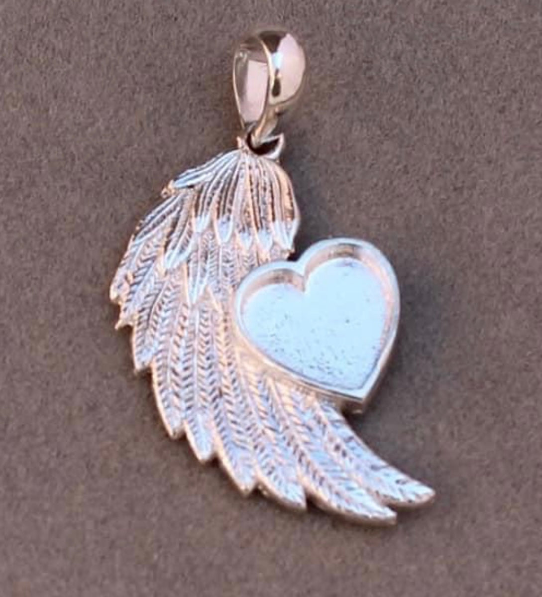 Heart on a Feather Pendant