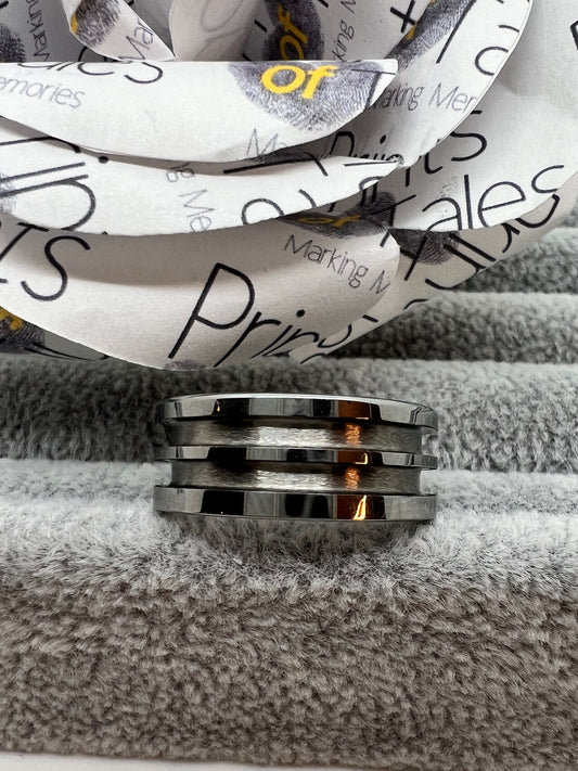 Double Inlay Band Tungsten 8mm