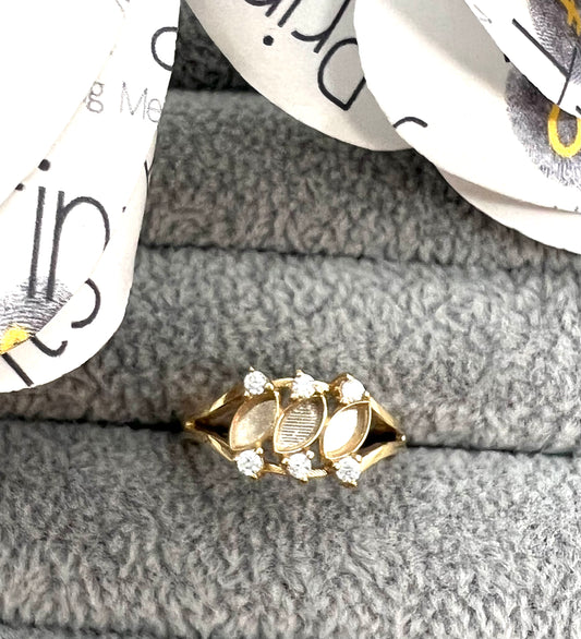 Triple Marquise Ring with Cubic Zirconia