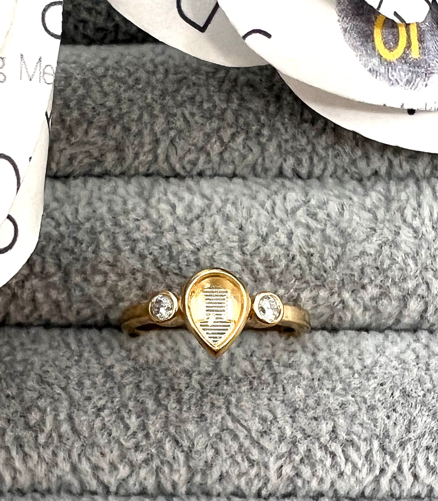 Tear Drop Ring with Cubic Zirconia