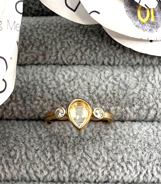 Tear Drop Ring with Cubic Zirconia