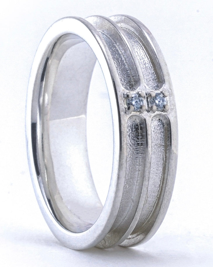 Double Channel & Cubic Zirconia Band