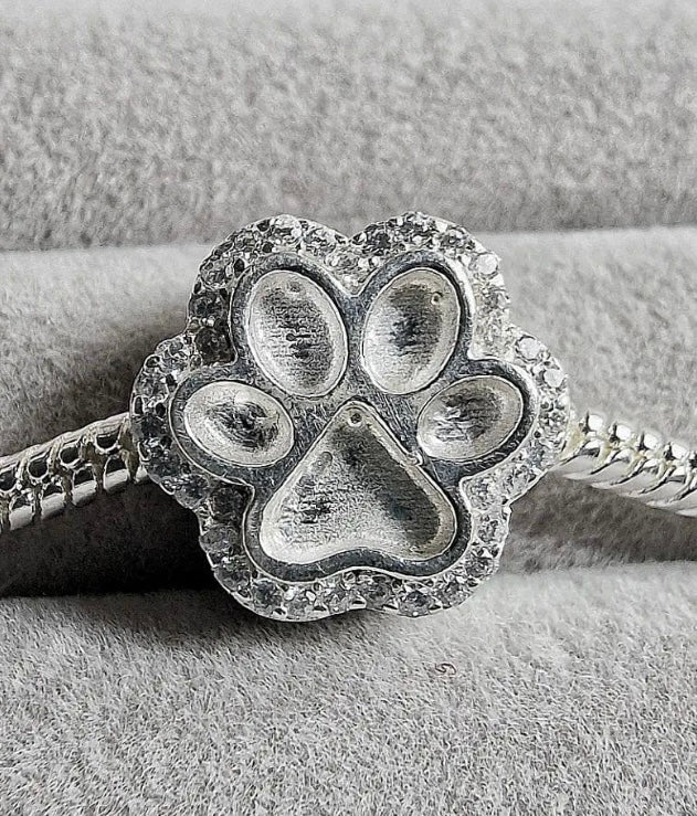 Cubic Zirconia Paw Charm