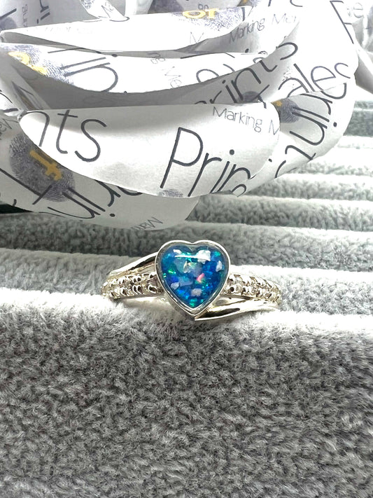 Split Heart Cubic Zirconia Ring