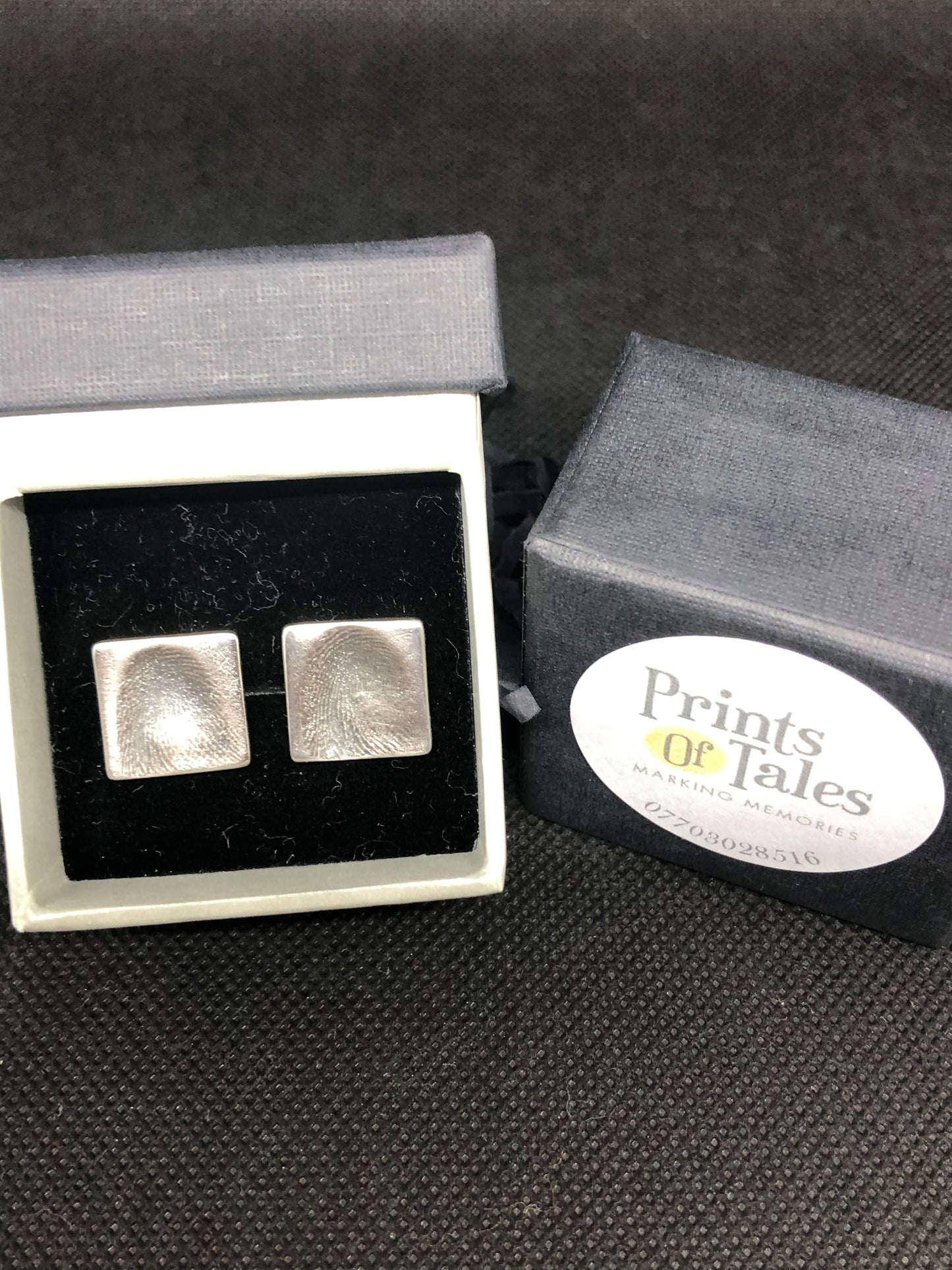 Fine Silver Print Cufflinks