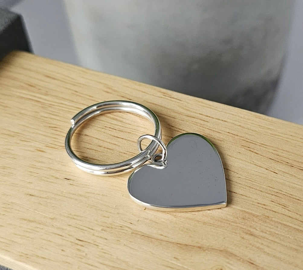 Engraved Heart Keyring