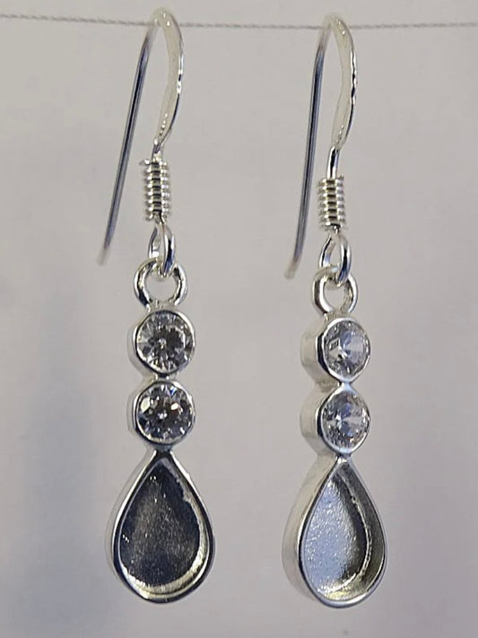 Tear Drop Earrings with Cubic Zirconia