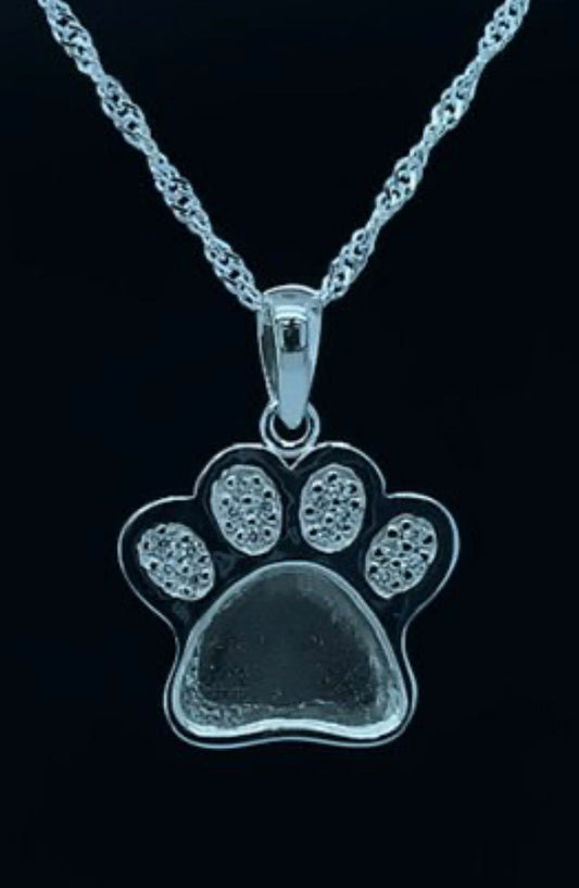 Paw Pendant with Cubic Zirconia