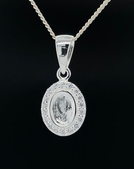 Oval Pendant with Cubic Zirconia